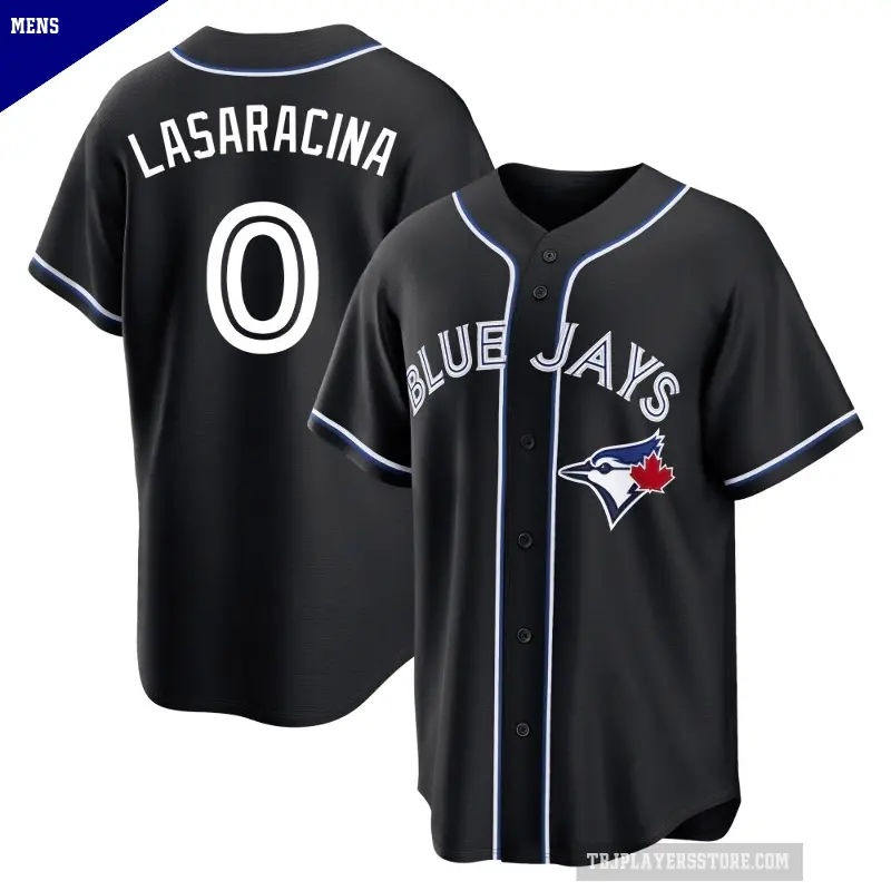 Men's No.0 Giaconino Lasaracina Toronto Blue Jays Black Replica Fashion Out Jersey