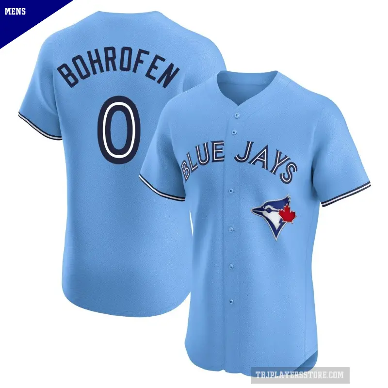 Men's No.0 Jace Bohrofen Toronto Blue Jays Blue Elite Powder Alternate Jersey