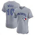Men's No.10 Vernon Wells Toronto Blue Jays Gray Elite Road Jersey