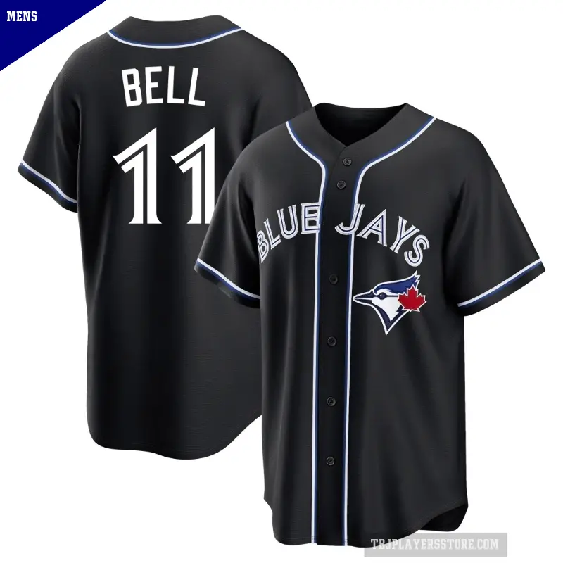 Men's No.11 George Bell Toronto Blue Jays Black Replica Fashion Out Jersey