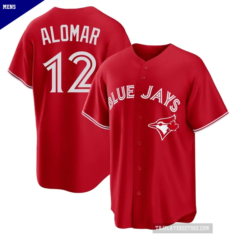 Men's No.12 Roberto Alomar Toronto Blue Jays Red Replica Canada Day Jersey