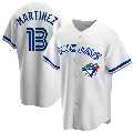 Men's No.13 Buck Martinez Toronto Blue Jays White Replica Home Cooperstown Collection Jersey