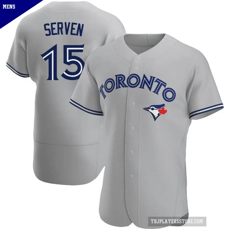 Men's No.15 Brian Serven Toronto Blue Jays Gray Authentic Road Jersey