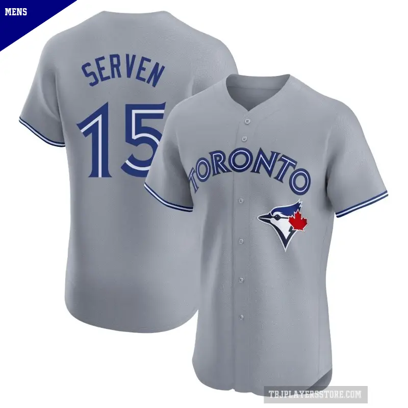 Men's No.15 Brian Serven Toronto Blue Jays Gray Elite Road Jersey