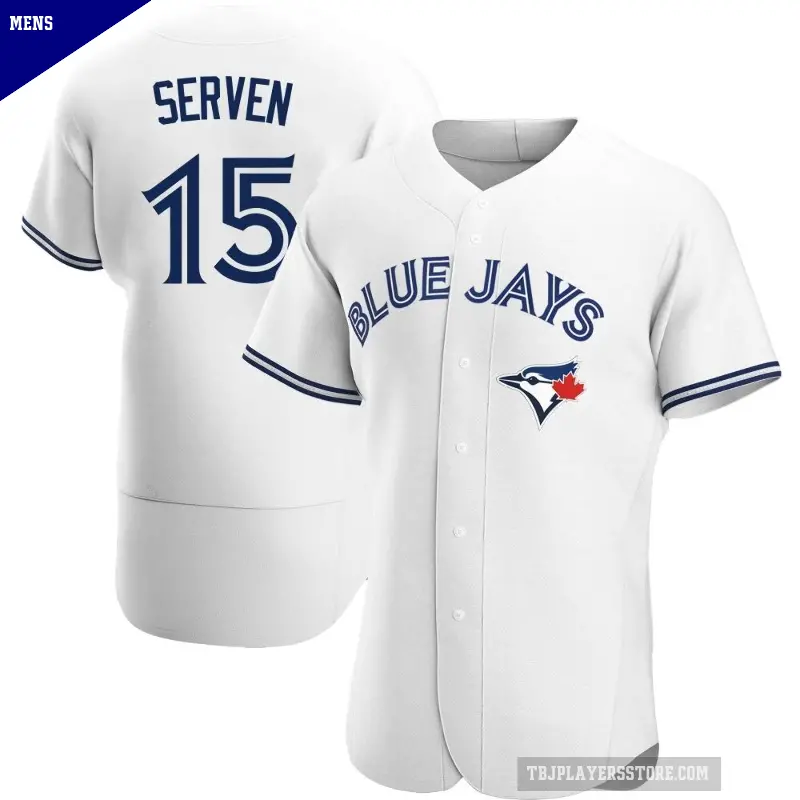 Men's No.15 Brian Serven Toronto Blue Jays White Authentic Home Jersey