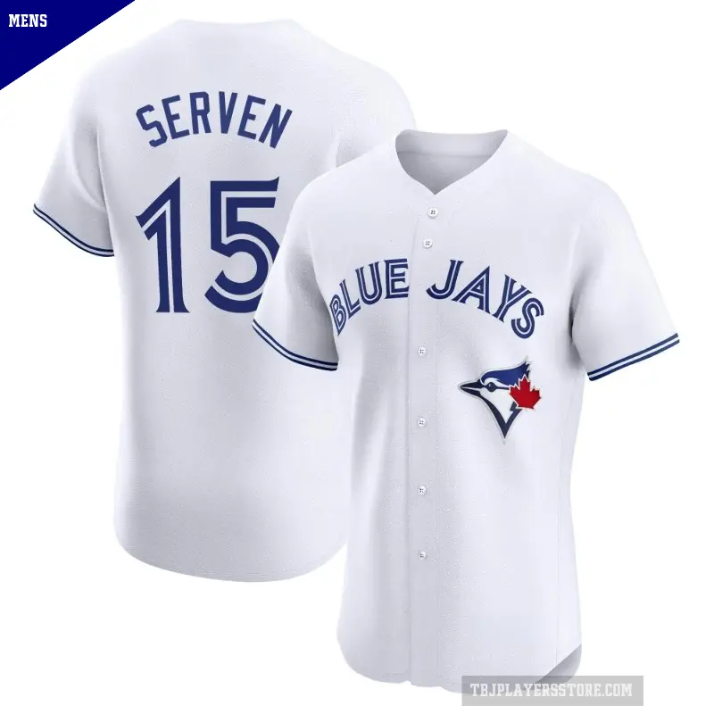 Men's No.15 Brian Serven Toronto Blue Jays White Elite Home Jersey