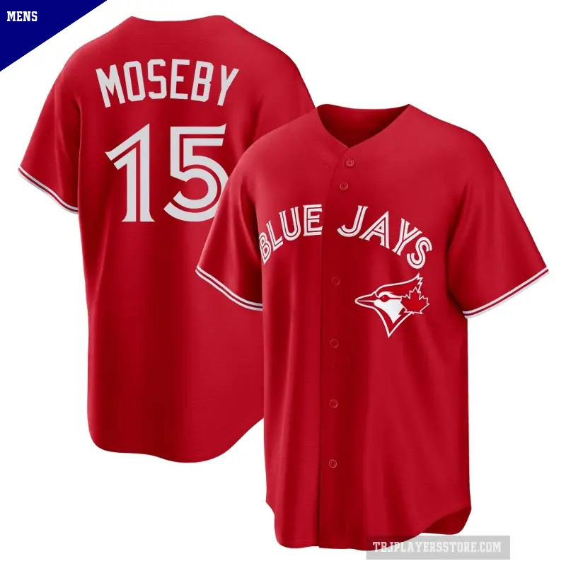 Men's No.15 Lloyd Moseby Toronto Blue Jays Red Replica Canada Day Jersey