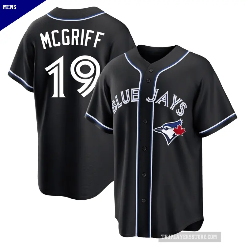 Men's No.19 Fred Mcgriff Toronto Blue Jays Black Replica Fashion Out Jersey