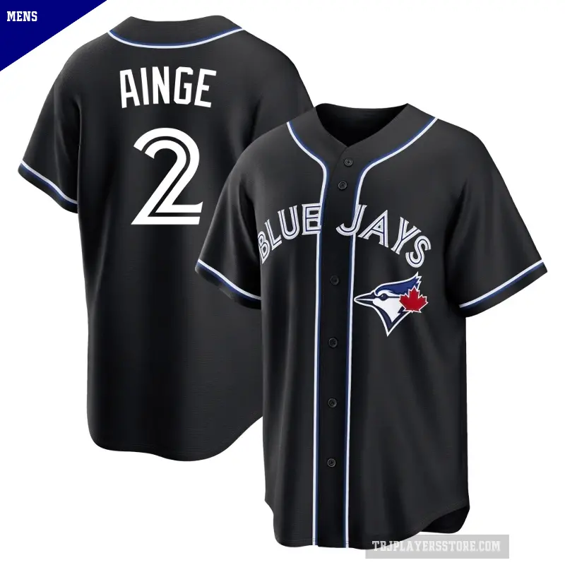 Men's No.2 Danny Ainge Toronto Blue Jays Black Replica Fashion Out Jersey