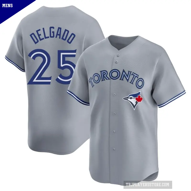 Men's No.25 Carlos Delgado Toronto Blue Jays Gray Limited Away Jersey