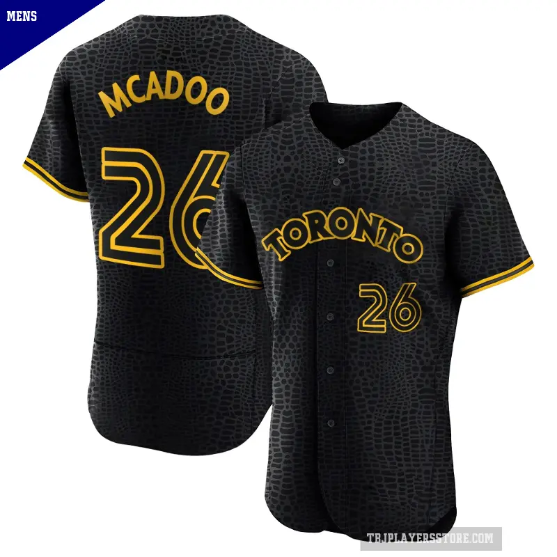 Men's No.26 Charles McAdoo Toronto Blue Jays Black Authentic Snake Skin City Jersey