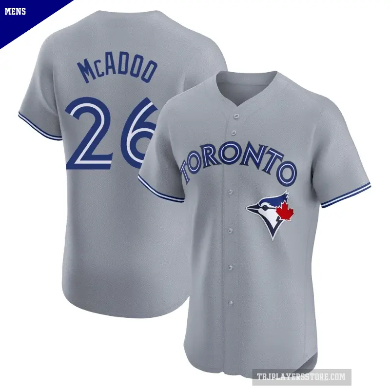 Men's No.26 Charles McAdoo Toronto Blue Jays Gray Elite Road Jersey