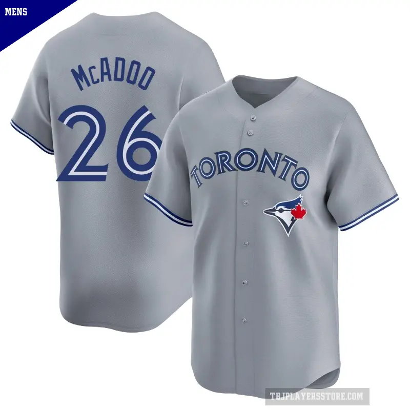 Men's No.26 Charles McAdoo Toronto Blue Jays Gray Limited Away Jersey