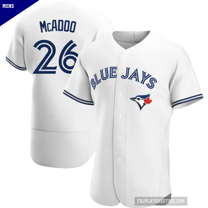 Men's No.26 Charles McAdoo Toronto Blue Jays White Authentic Home Jersey