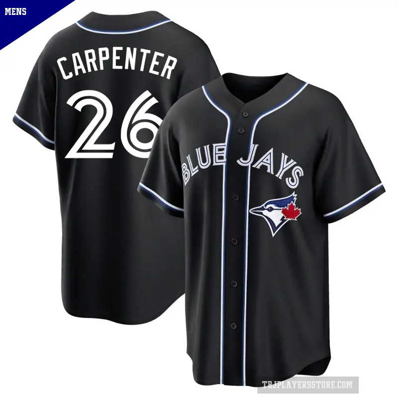 Men's No.26 Chris Carpenter Toronto Blue Jays Black Replica Fashion Out Jersey