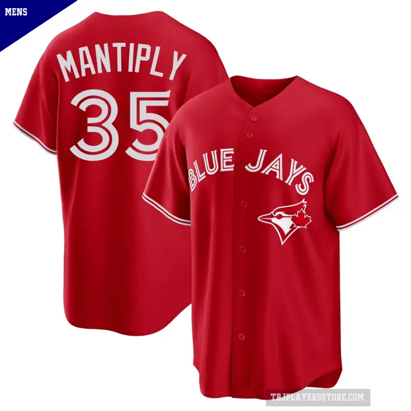 Men's No.35 Joe Mantiply Toronto Blue Jays Red Replica Canada Day Jersey