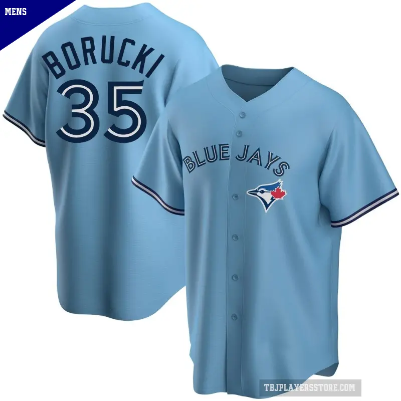 Men's No.35 Ryan Borucki Toronto Blue Jays Blue Replica Powder Alternate Jersey