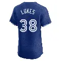 Men's No.38 Nathan Lukes Toronto Blue Jays Royal Elite Alternate Jersey