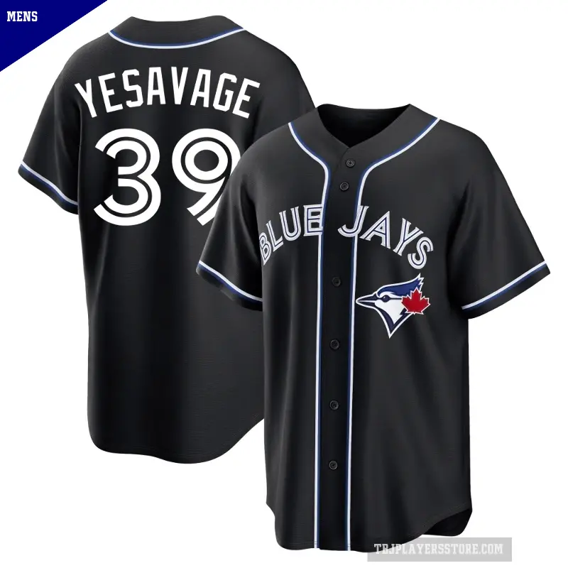Men's No.39 Trey Yesavage Toronto Blue Jays Black Replica Fashion Out Jersey