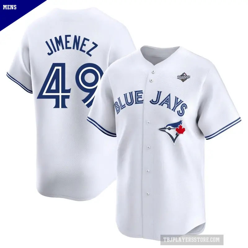 Men's No.49 Leo Jimenez Toronto Blue Jays White Limited Home 2025 World Series Jersey