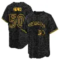 Men's No.50 Tom Henke Toronto Blue Jays Black Replica Snake Skin City Jersey