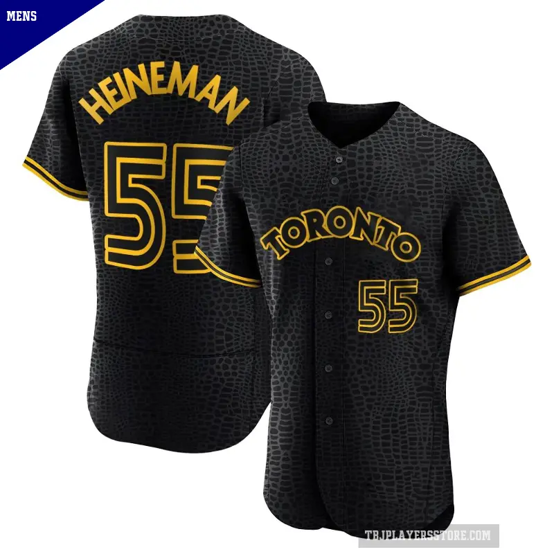 Men's No.55 Tyler Heineman Toronto Blue Jays Black Authentic Snake Skin City Jersey
