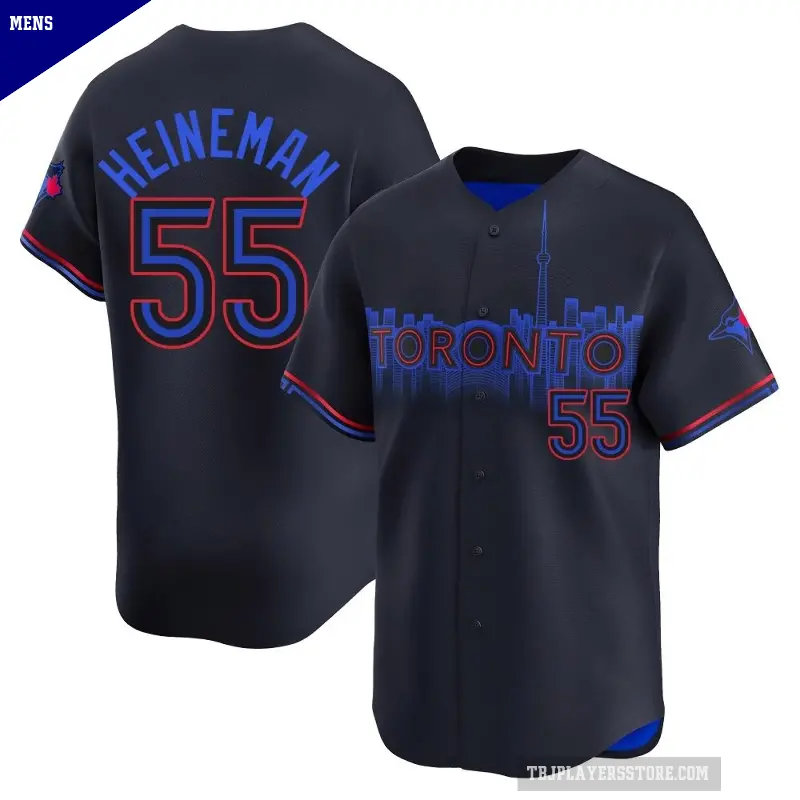 Men's No.55 Tyler Heineman Toronto Blue Jays Black Limited 2024 City Connect Jersey