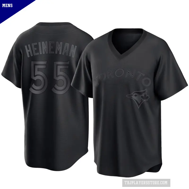 Men's No.55 Tyler Heineman Toronto Blue Jays Black Replica Pitch Fashion Jersey
