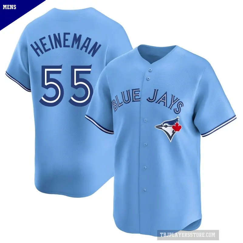 Men's No.55 Tyler Heineman Toronto Blue Jays Blue Limited Powder Alternate Jersey