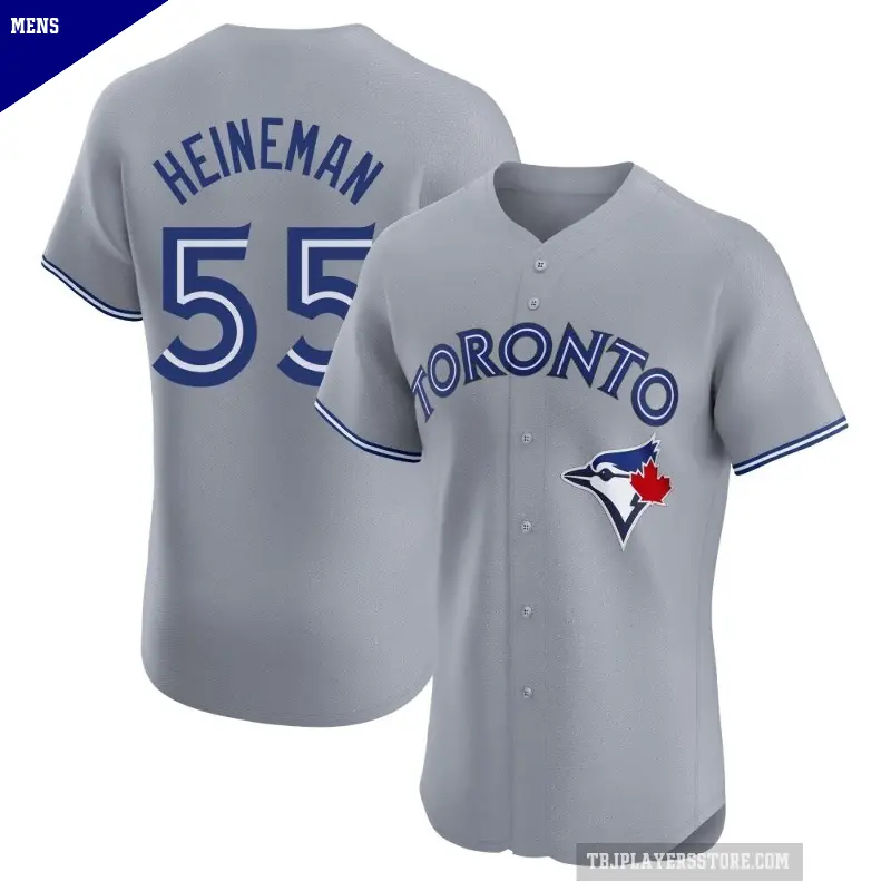Men's No.55 Tyler Heineman Toronto Blue Jays Gray Elite Road Jersey