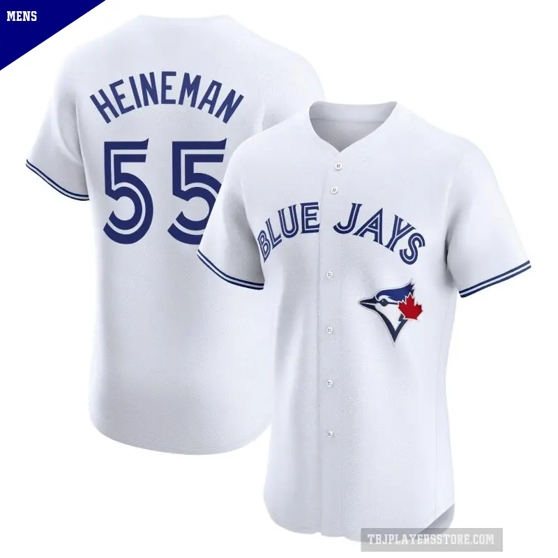 Men's No.55 Tyler Heineman Toronto Blue Jays White Elite Home Jersey