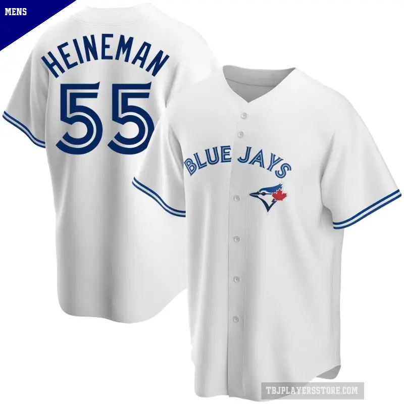 Men's No.55 Tyler Heineman Toronto Blue Jays White Replica Home Jersey