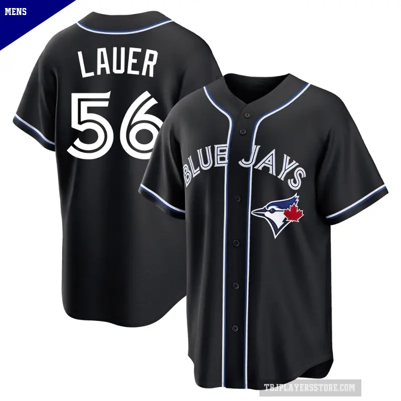 Men's No.56 Eric Lauer Toronto Blue Jays Black Replica Fashion Out Jersey