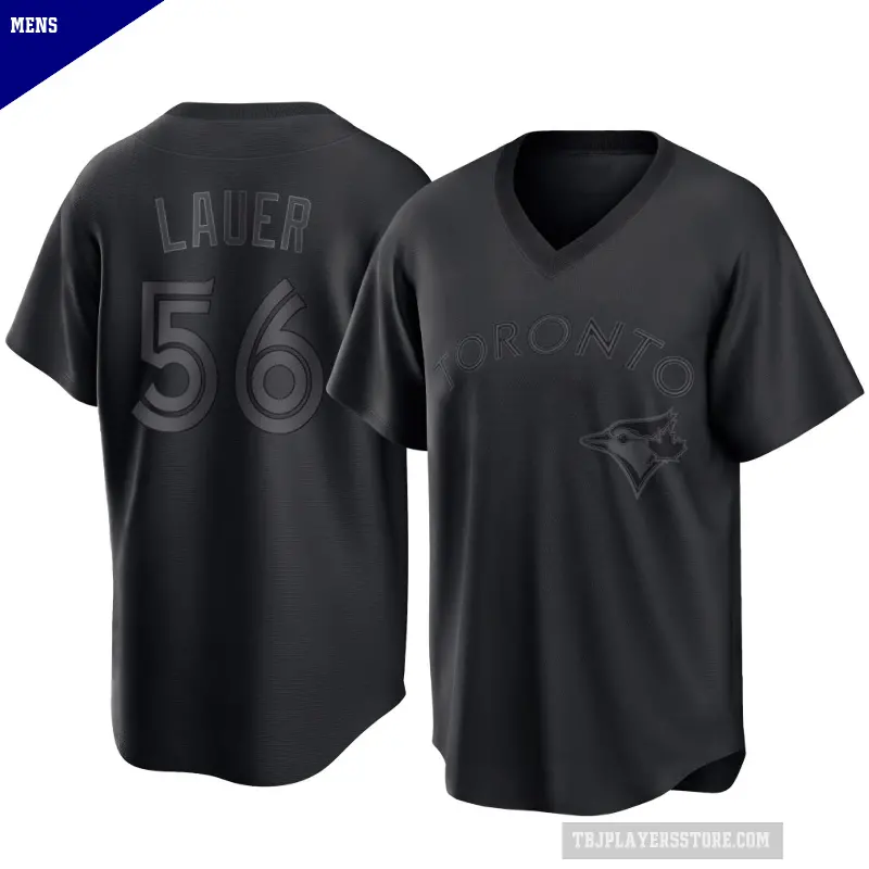 Men's No.56 Eric Lauer Toronto Blue Jays Black Replica Pitch Fashion Jersey