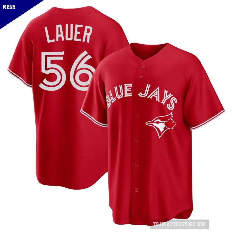 Men's No.56 Eric Lauer Toronto Blue Jays Red Replica Canada Day Jersey