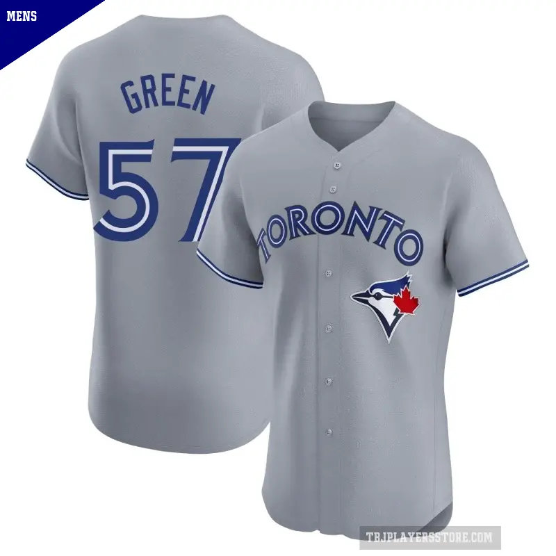 Men's No.57 Chad Green Toronto Blue Jays Gray Elite Road Jersey