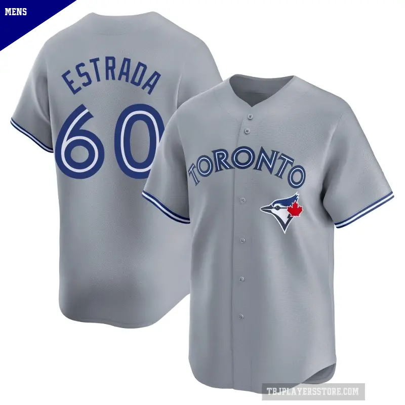 Men's No.60 Lazaro Estrada Toronto Blue Jays Gray Limited Away Jersey