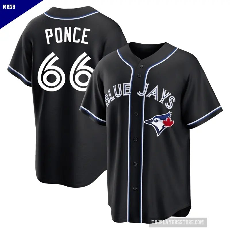 Men's No.66 Cody Ponce Toronto Blue Jays Black Replica Fashion Out Jersey