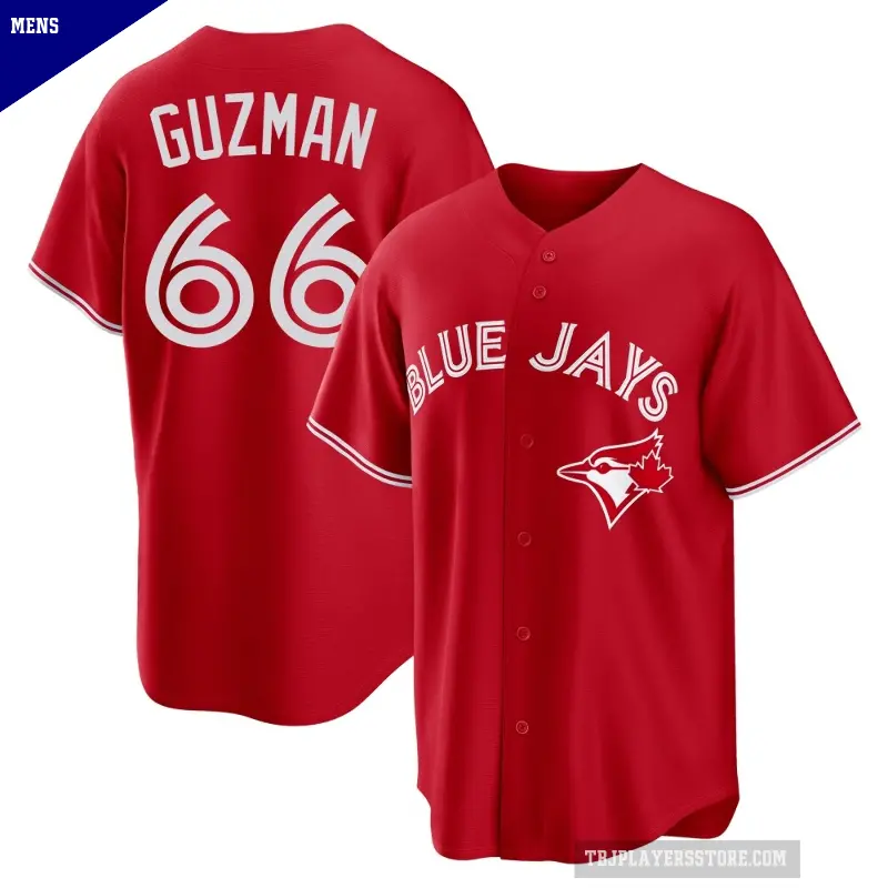 Men's No.66 Juan Guzman Toronto Blue Jays Red Replica Canada Day Jersey