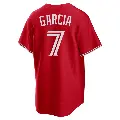 Men's No.7 Damaso Garcia Toronto Blue Jays Red Replica Canada Day Jersey