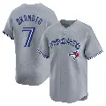Men's No.7 Kazuma Okamoto Toronto Blue Jays Gray Limited Away Jersey