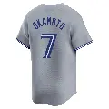 Men's No.7 Kazuma Okamoto Toronto Blue Jays Gray Limited Away Jersey