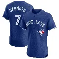 Men's No.7 Kazuma Okamoto Toronto Blue Jays Royal Elite Alternate Jersey