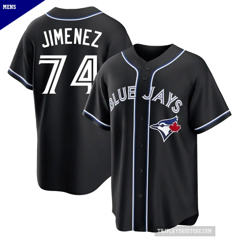 Men's No.74 Eloy Jimenez Toronto Blue Jays Black Replica Fashion Out Jersey