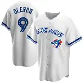 Men's No.9 John Olerud Toronto Blue Jays White Replica Home Cooperstown Collection Jersey
