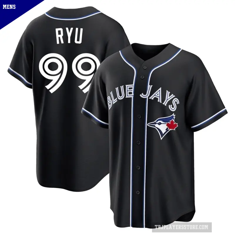 Men's No.99 Hyun Jin Ryu Toronto Blue Jays Black Replica Fashion Out Jersey