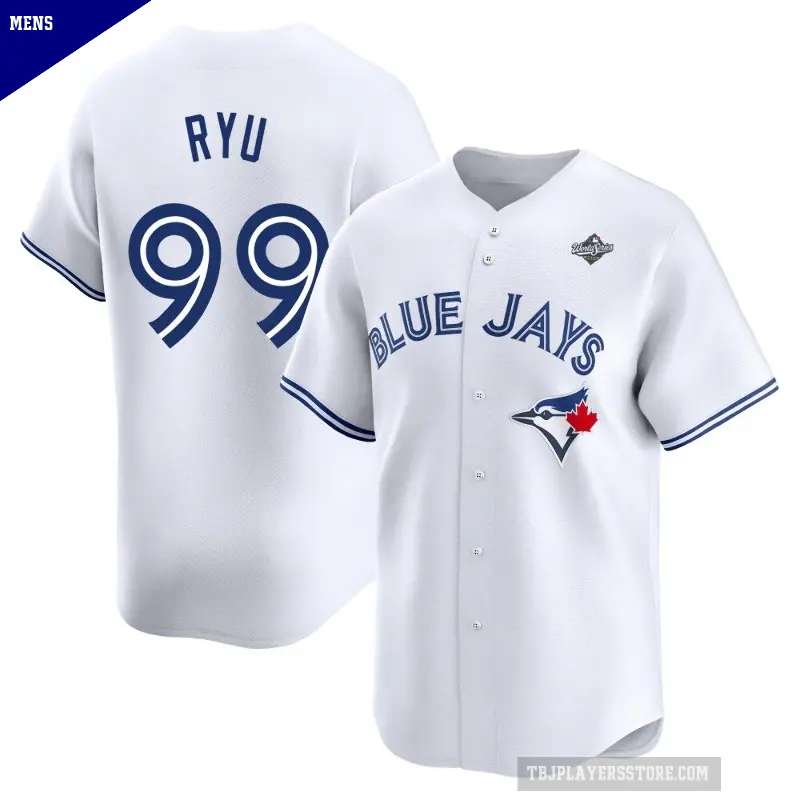 Men's No.99 Hyun Jin Ryu Toronto Blue Jays White Limited Home 2025 World Series Jersey