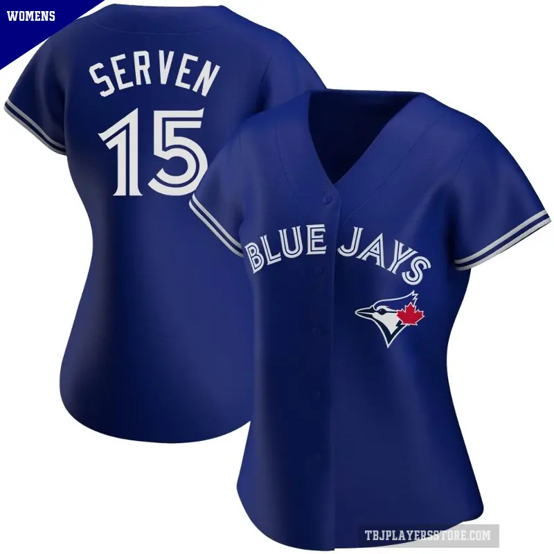 Women's No.15 Brian Serven Toronto Blue Jays Royal Replica Alternate Jersey