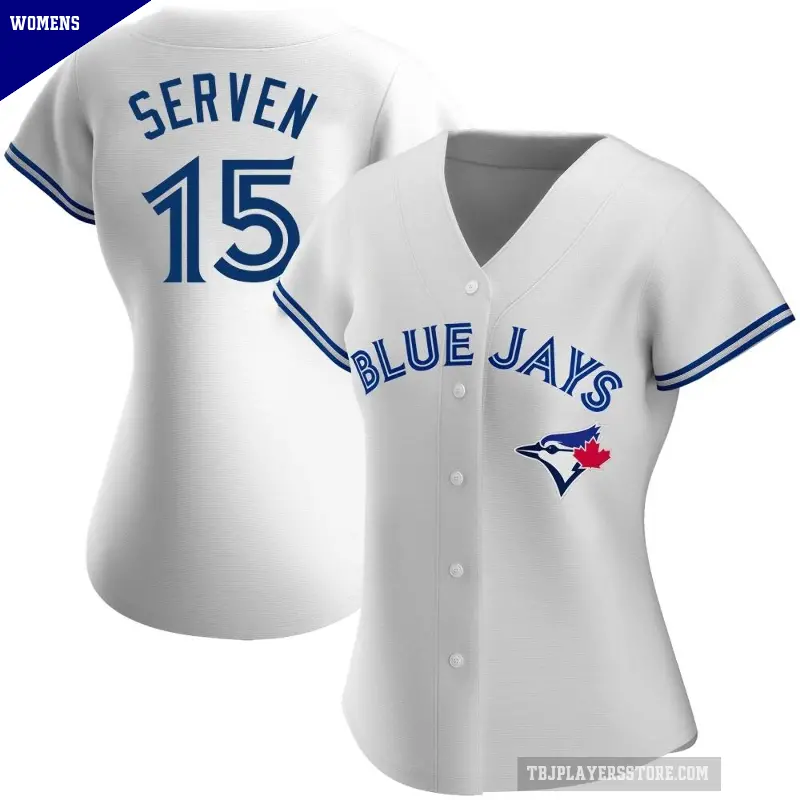 Women's No.15 Brian Serven Toronto Blue Jays White Authentic Home Jersey