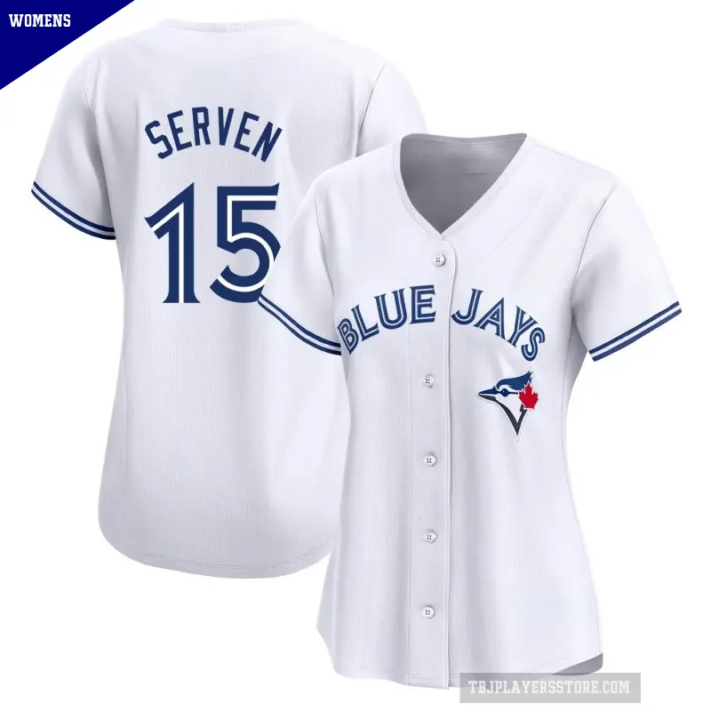 Women's No.15 Brian Serven Toronto Blue Jays White Limited Home Jersey